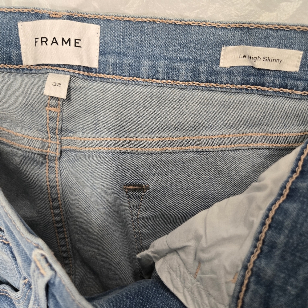 NWT Frame Le High‎ Skinny Raw Hem After Jeans NWT Size 32/ 12 - Picture 13 of 15